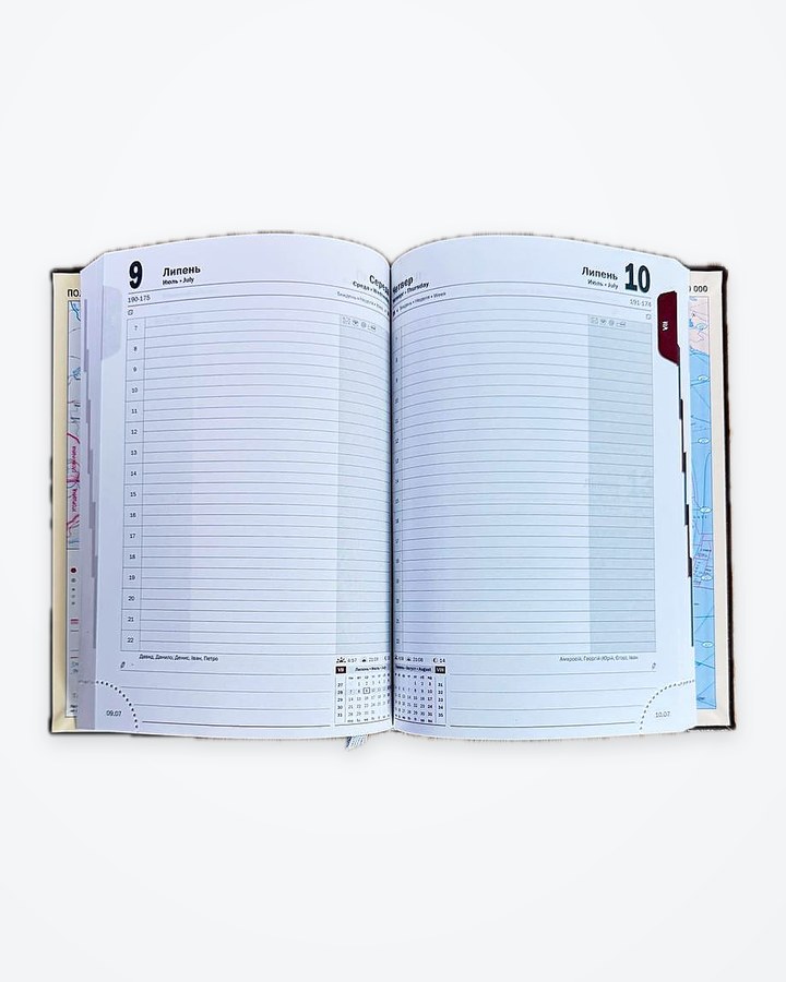 Diary with a ribbon bookmark