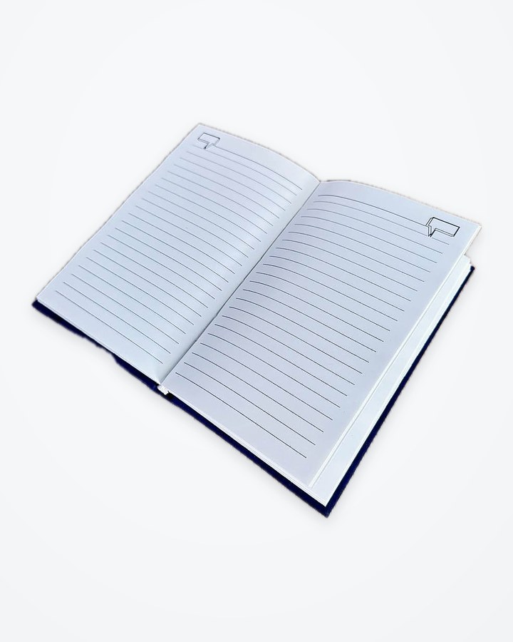 Lined notebook, spread